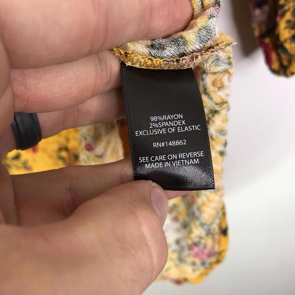 Torrid Top Womens Size 2X Smocked Gauze Floral Tunic Colorful Boho Stretch - Picture 7 of 8